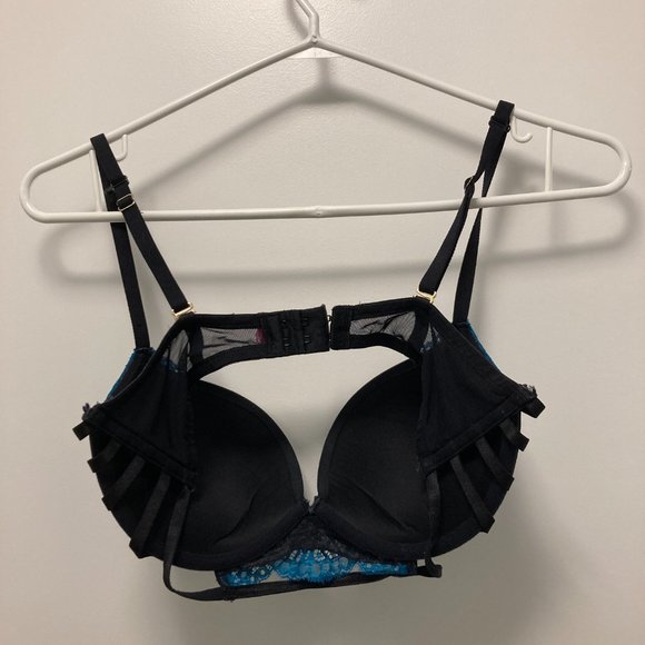 34C La Senza Teal and Black BEYOND SEXY Pushup bra with rhinestones - Picture 3 of 4